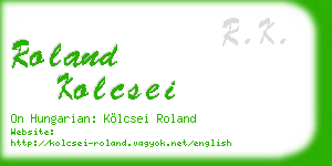 roland kolcsei business card