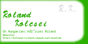 roland kolcsei business card